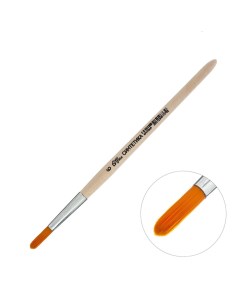 Кисть синтетика круглая 6 диаметр обоймы 6 мм длина волоса 22 мм деревянная ручка Calligrata