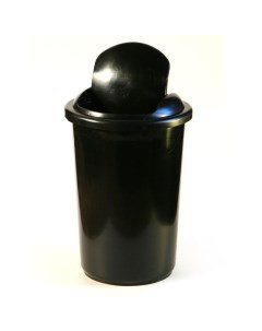 Корзина для бумаг и мусора uni 12 литров подвижная крышка пластик черная Calligrata