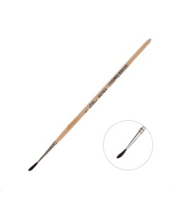 Кисть белка круглая 1 диаметр обоймы 1 мм длина волоса 10 мм деревянная ручка Calligrata