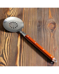 Шумовка для казана узбекская 40см с деревянной ручкой Шафран