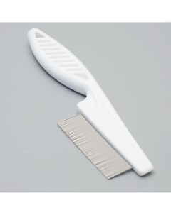 Расческа с частыми зубьями 18 см пластиковая ручка белая Пижон