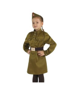 Маскарадный костюм военного для девочки с пилоткой ремень рост 152 размер 40 Страна карнавалия
