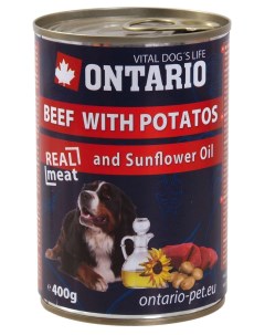 Консервы для собак говядина и картофель 800 г Ontario