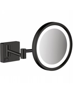Косметическое зеркало AddStoris 41790670 с подсветкой с увеличением Черное матовое Hansgrohe
