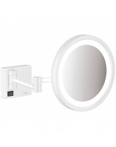 Косметическое зеркало AddStoris 41790700 с подсветкой с увеличением Белое матовое Hansgrohe