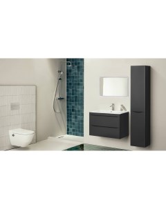 Мебель для ванной El Fante Бергамо мини 80 подвесная Люкс антискрейтч черный Plus Style line