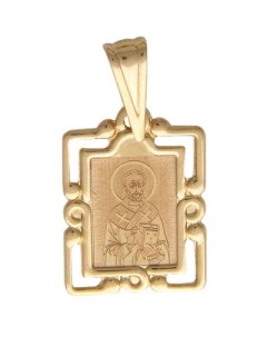 Подвеска иконка Николай Чудотворец из красного золота Эстет