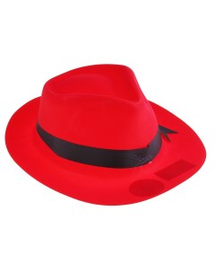 Карнавальная шляпа с кантом красная Страна карнавалия