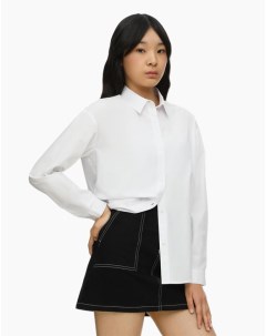 Белая рубашка oversize с длинным рукавом для девочки Gloria jeans