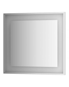 Зеркало настенное BY 2203 80x75 см в багетной раме хром со встроенным LED светильником Ledside Evoform