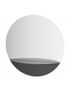 Зеркало настенное Shadow BY 0562 с полочкой цвет черный D 70 см Evoform