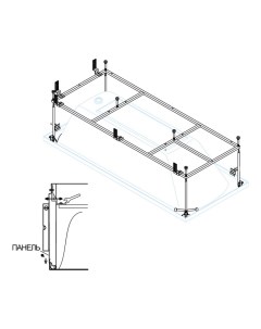 Металлический каркас EMP 180 80 MF R для акриловой ванны 1800х800 Cezares
