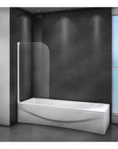 Шторка для ванны RELAX V 1 80 140 C Bi 800x1400 стекло прозрачное профиль жемчужно серый Cezares