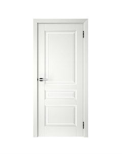 Дверь межкомнатная глухая с замком и петлями в комплекте Скин 1 60х200 эмаль цвет белый Без бренда