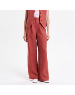 Бордовые льняные брюки палаццо Fashion rebels