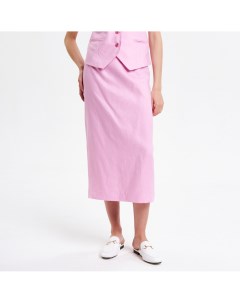 Розовая льняная юбка миди Fashion rebels