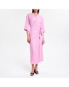 Розовое платье миди на запах Fashion rebels