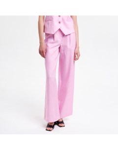 Розовые льняные брюки палаццо Fashion rebels