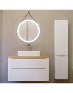 Мебель для ванной Wood 100 белая светлая столешница Jorno