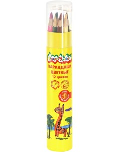 Набор цветных карандашей Каляка Маляка с точилкой 12 цветов Zhejian hongye pencil industry co