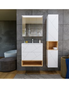 Мебель для ванной комнаты Кристалл 70 см белая Бриклаер