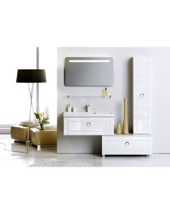 Комплект мебели белый глянец 100 см Infinity inf 01 10 001 Inf 10 04 D Inf 02 10 Aqwella 5 stars