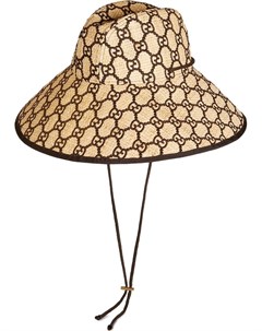 Gucci широкополая шляпа с узором gg l нейтральные цвета Gucci