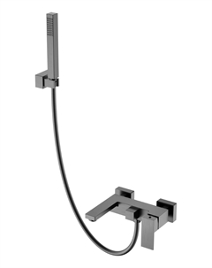 Смеситель для ванны с душем Qubic 473-GM матовая оружейная сталь Boheme
