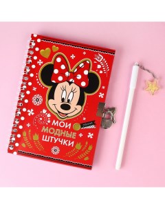 Подарочный набор записная книжка на замочке и ручка минни маус Disney