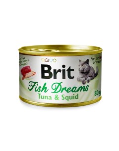 Консервы с тунцом и кальмаром для кошек 80 г Brit*