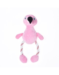 Игрушка для собак Pink flamingo с веревочными ногами 35x20см Foxie