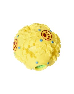 Игрушка для собак Play food Мяч для лакомств 9см винил желтый Foxie
