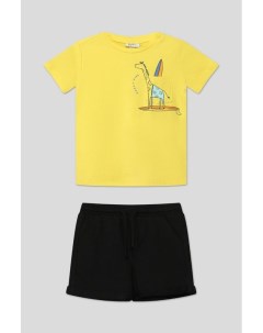 Хлопковый комплект из футболки и шорт с принтом Ovs