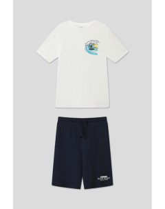 Хлопковый комплект из футболки и шорт Ovs