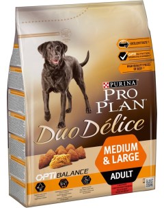 Сухой корм для собак Pro Plan Duo Delice Medium Large Adult для средних и крупных пород с говядиной  Purina