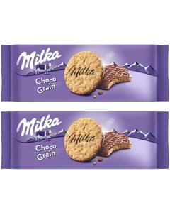 Печенье Milka с овсяными хлопьями покрытое шоколадом 168г упаковка 2 шт Mondelez
