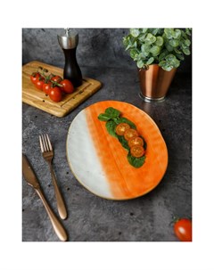 Блюдо овальное 30 5х21 5см оранжевое фарфор The Sun Eco 170623 P.l.proff cuisine