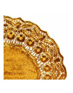 Салфетка ажурная золотая d 27 см металлизированная целлюлоза 100 шт 305 15 Garcia de pou