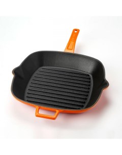Сковорода гриль 26х26 см чугун оранжевая LV P GT 2626 K0 O Lava