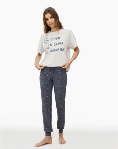 Серые пижамные брюки jogger с принтом Gloria jeans