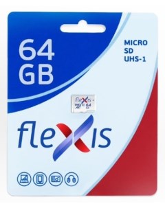 Карта памяти MicroSDXC 64GB FMSD064GU1 UHS I Class 10 U1 без адаптера Flexis