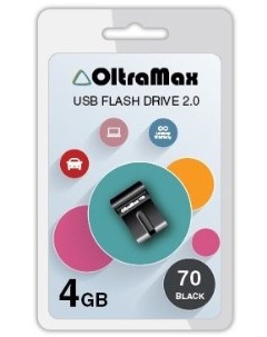 Накопитель USB 2 0 4GB OM 4GB 70 Black 70 чёрный Oltramax