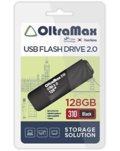 Накопитель USB 2 0 128GB OM 128GB 310 Black 310 чёрный Oltramax