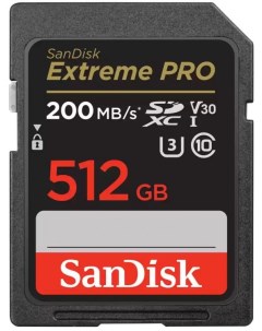Карта памяти SDXC 512GB SDSDXXD 512G GN4IN Extreme Pro SD UHS I 200 40MB s Sandisk