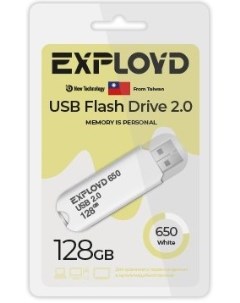 Накопитель USB 2 0 128GB EX 128GB 650 White 650 белый Exployd