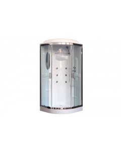 Душевая кабина 90х90 хром стекло прозрачное с гидромассажем Royal bath