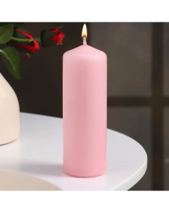 Свеча цилиндр 4 12 см 15 ч светло розовая Дарим красиво