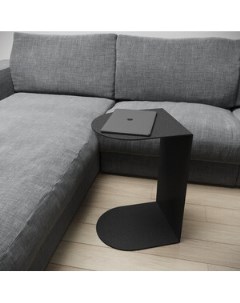 Журнальный столик металлический приставной Evulo black GGT 13 2 Genglass