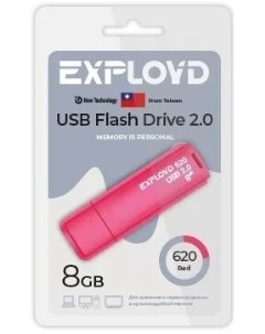 Накопитель USB 2 0 8GB EX 8GB 620 Red 620 красный Exployd