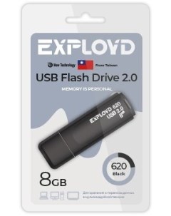Накопитель USB 2 0 8GB EX 8GB 620 Black 620 чёрный Exployd